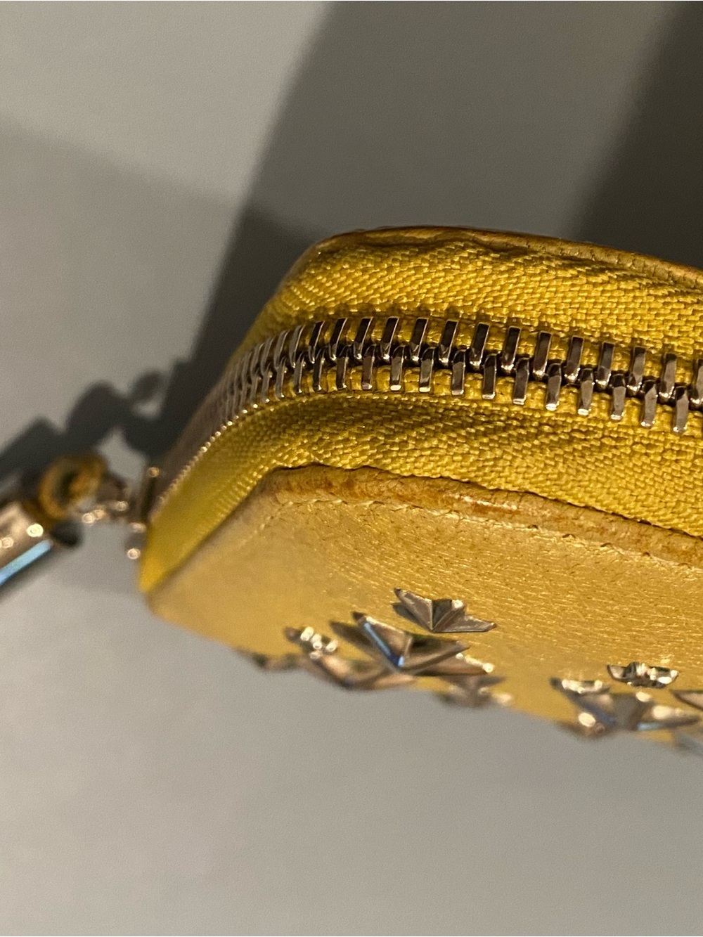 Jimmy Choo Yellow Star-Studded Zip Wallet - Picture 6 of 16